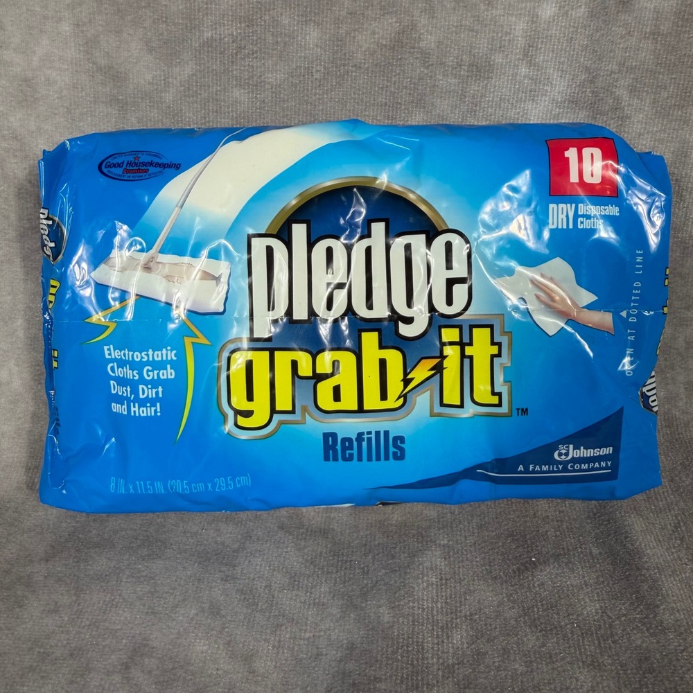 Pledge Grab-it Refills‎ 10 Dry Disposable Cloths Electrostatic Discontinued NEW